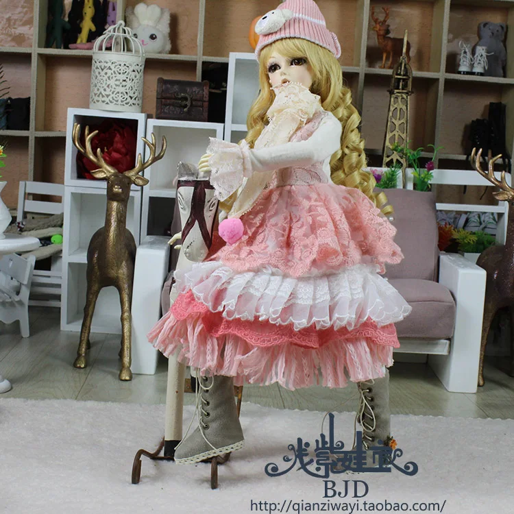 

Шарнирное платье + шапка + шарф для SD-одежды, аксессуары для кукол, кукол, в комплект не входят кукла, обувь, парик и другие аксессуары 18D1598, масштаб 1/4, 1/3