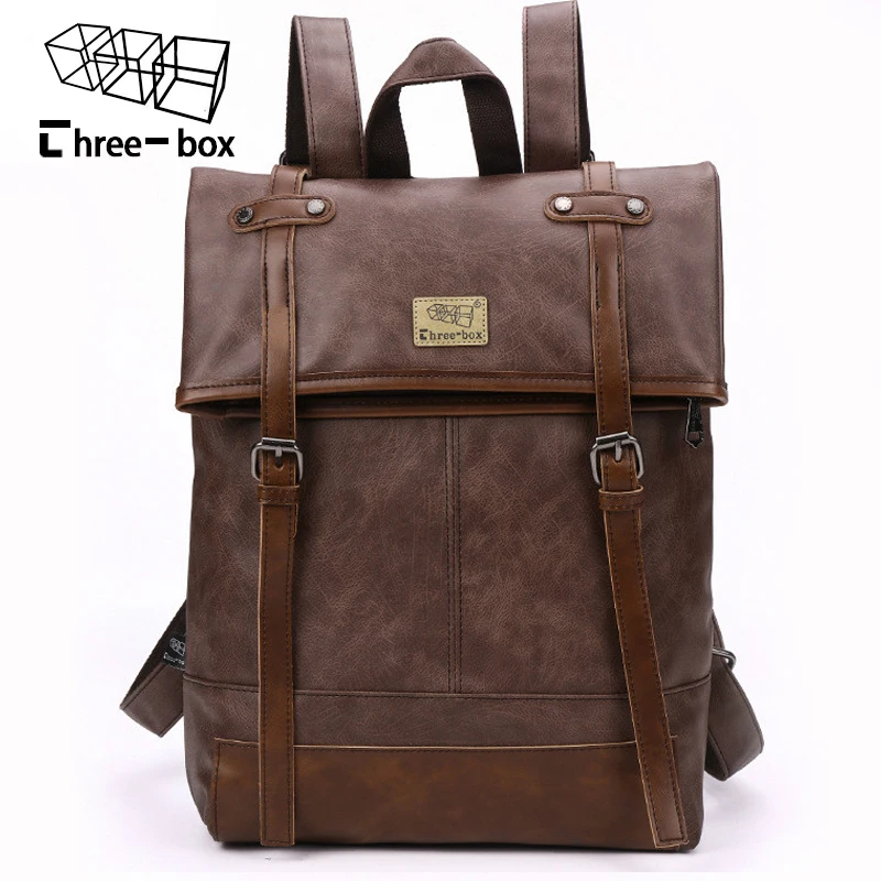

Three Box Brand Design Men Women Backpack Retro Casual Travel Male Backpack Cross Back Office 14-inch Laptop Student School Bag