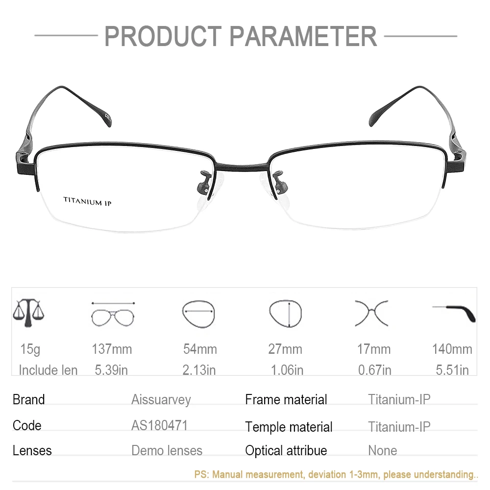 Титановая оправа для очков для мужчин, полуоправа, брендовая дизайнерская оправа для очков, модная бизнес-оправа для глаз с прозрачными линзами по рецепту