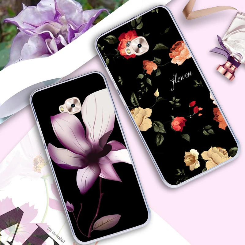 Case For Asus ZD552KL Printed TPU Cover ZenFone 4 Selfie Pro Cartoon Flamingo Floral Drawing Shell Vintage |