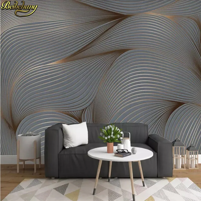 Beibehang خلفية مخصصة 3D الحديثة الحد الأدنى الشمال المائية مجردة رسمت باليد ريشة التلفزيون جدارية حائط الخلفية ورقة