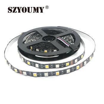 

SZYOUMY Black White PCB SMD 5050 LED Strip None Waterproof 5M 300LED DC 12V RGBW RGBWW Fita LED Light Strips Flexible Tape