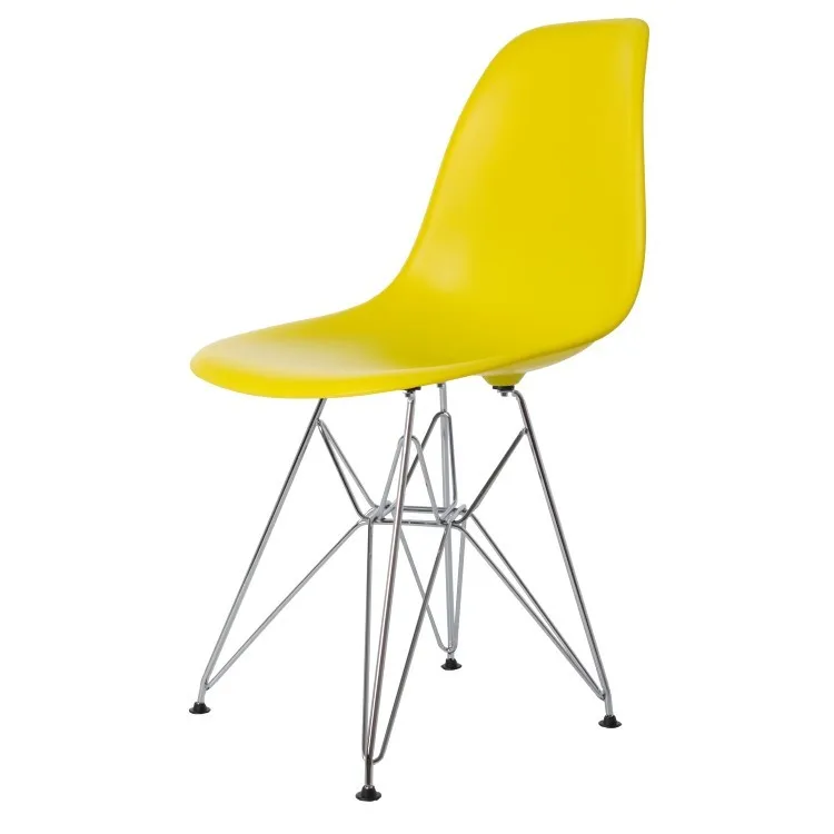 Современные Дизайн обеденный стул/Пластик и металла ногой стул/современная мода Дизайн Лидер продаж простой современная мебель стул - Цвет: Lime Yellow 2