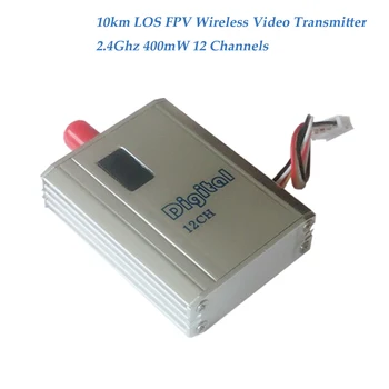 

10km LOS FPV Wireless Transmitter and Receiver 2.4GHz Wireless Video Transmitter Lightweith UAV Video Sender with 400mW, 12CHs