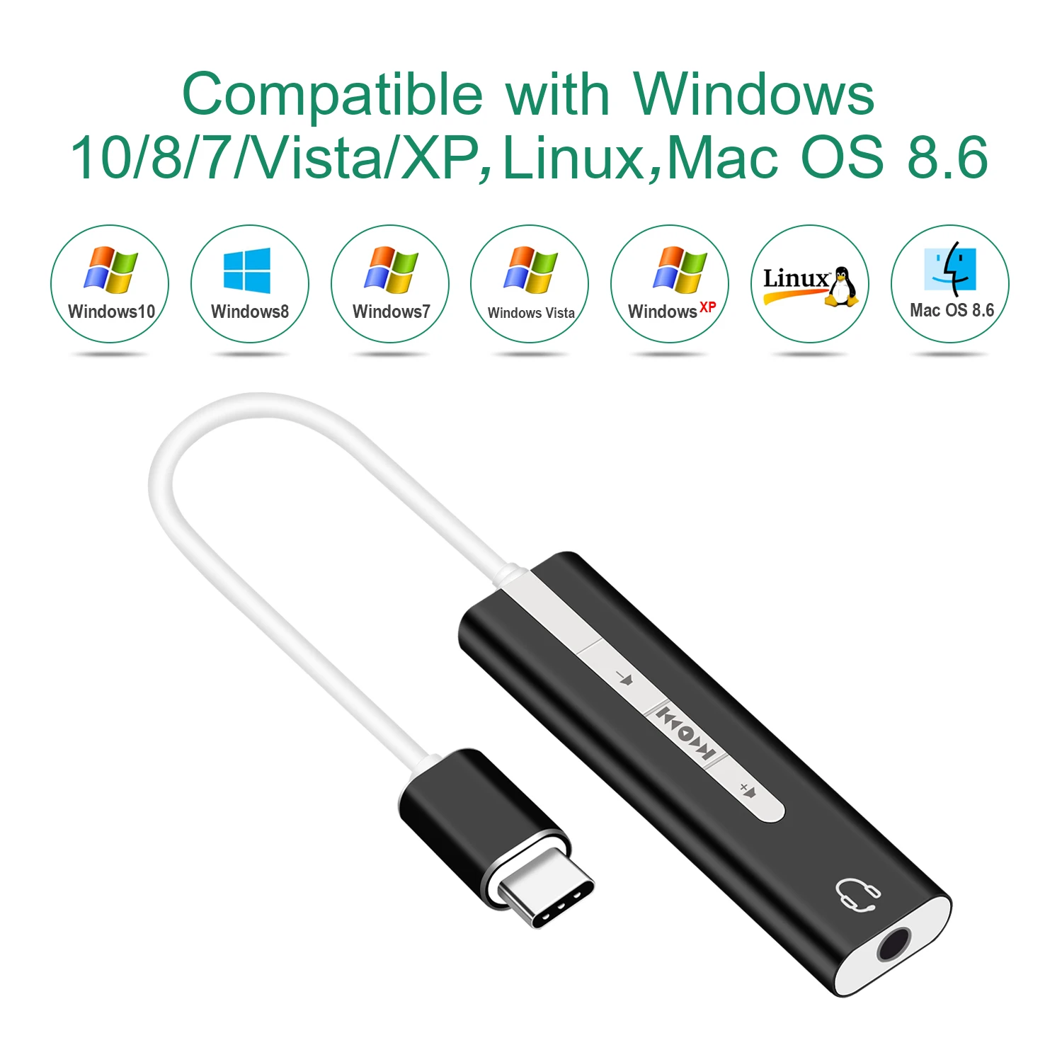 Внешняя звуковая карта USB C аудиоадаптер с разъемом типа на 3 5 мм стерео кабель Aux