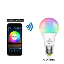 WI-FI Красочные Изменение Светодиодный лампочки E27/B22 волшебный свет лампы 4,5 W приложение Управление светодиодный свет Прожектор управляемый