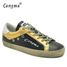 CANGMA/; женская обувь; брендовые кроссовки из натуральной кожи; женская обувь; Черная дышащая обувь для девочек; большие размеры