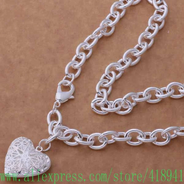 

925 sterling silver Necklace, 925 silver fashion jewelry Stereoscopic pattern heart-shaped necklace /eylanpsa bznakqua AN752
