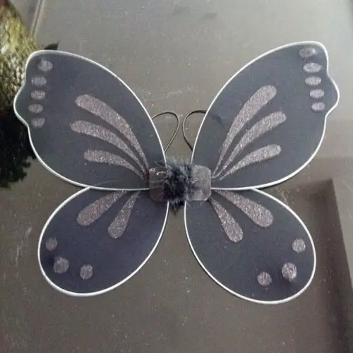 1" x 19" дети ребенок блеск Пикси Феи; бабочки; крылья одеваются карнавальный костюм - Цвет: Черный