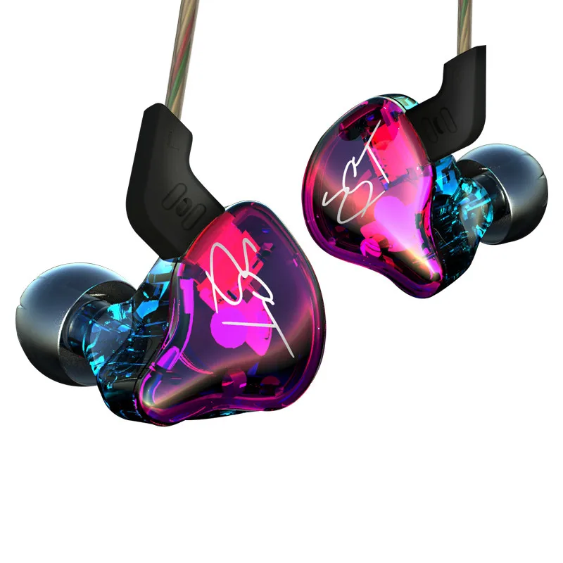 KZ ZST Colour Balanced Armature+Dynamic Hybrid Dual Driver Earphones HIFI Earbuds Bass Headset In-ear Earphones With Microphone