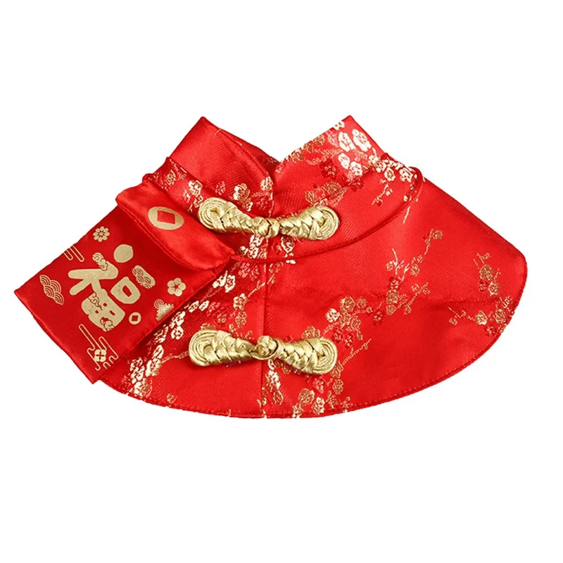 

Pet Cat New Year Cloak Clothes Party Costume Chinese Style Tang Dynasty Dress Festival Cloak with Red Envelope for Kitten Yorkie