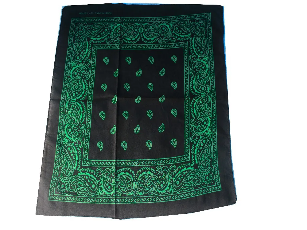 Black and Green Paisley Bandana  Head Wear Bands Scarf Neck Wrist Wrap For Mens mens blanket scarf
