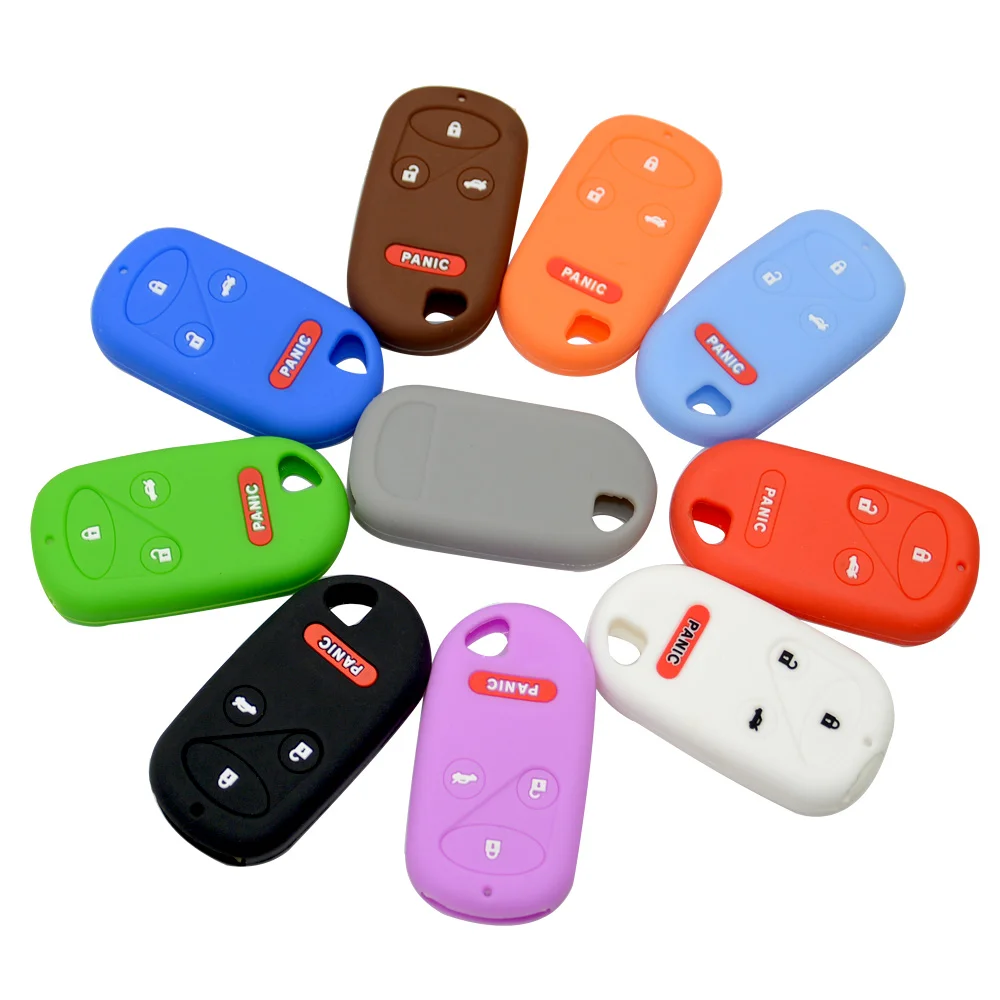 

Colorful Silicone 4 Button Flip Folding Remote Car Key Cover Fob Case For Honda CRV S2000 Insight Prelude 3+1 PANIC Protector