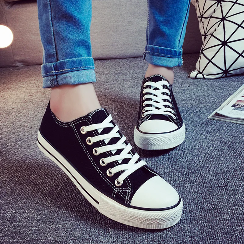Original Konfon Classic All-Star Canvas Shoes Men And Women Sneakers Low Classic Vulcanize Shoes 5 Colors 2019
