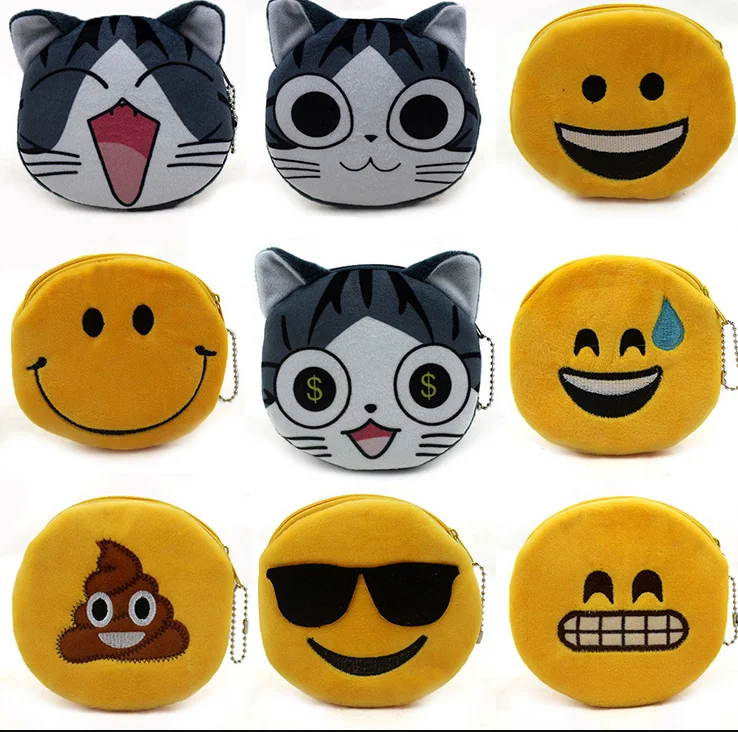 

Super Kawaii HOT 10CM Plush Purse BAG , Multi-Designs ALL Faces , Cat Plush Purse Plush Wallet Pouch