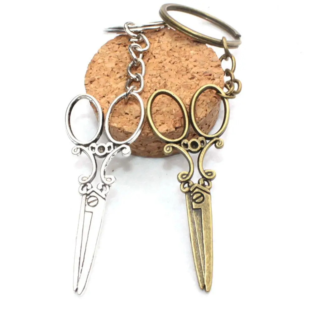 

Retro Mini Scissor Pendant Keychain Car Key Ring Hairdresser Bag Hangings Decor hot