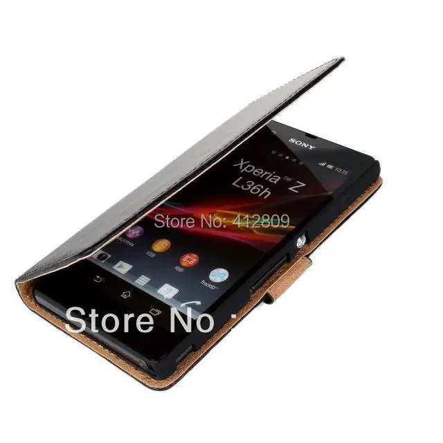 11 цветов из натуральной кожи Слот Стенд Бумажник кожаный чехол для Sony Xperia Z L36h C660X