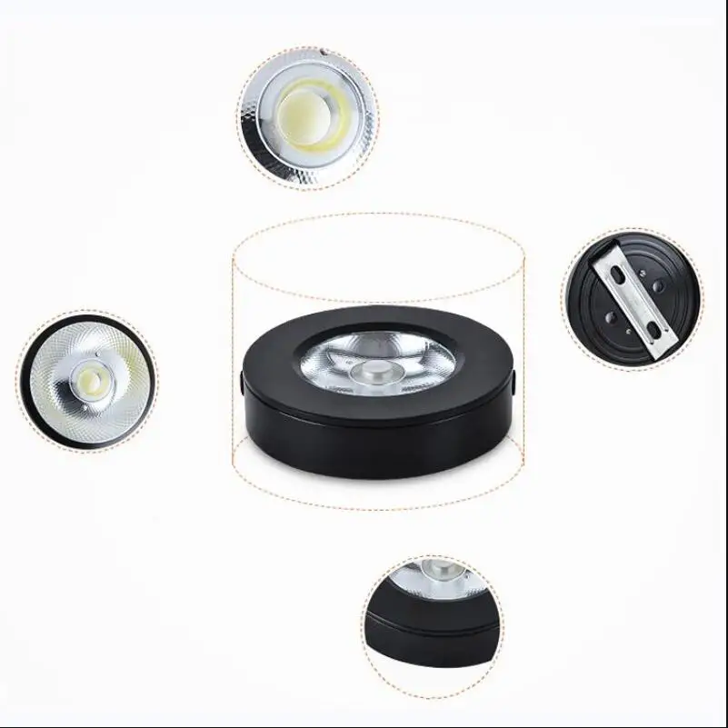 10 шт. COB LED Puck light 7 Вт 12 Ультра тонкая круглая светодиодная подсветка под шкаф