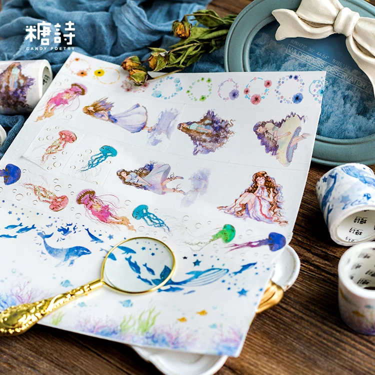 Dreamlike Медузы КИТ/Дочь моря лента для декорации Washi DIY планировщик скрапбукинга