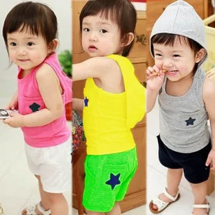 

Korean Children's Summer Suit Vest Two-piece Set Girls Set