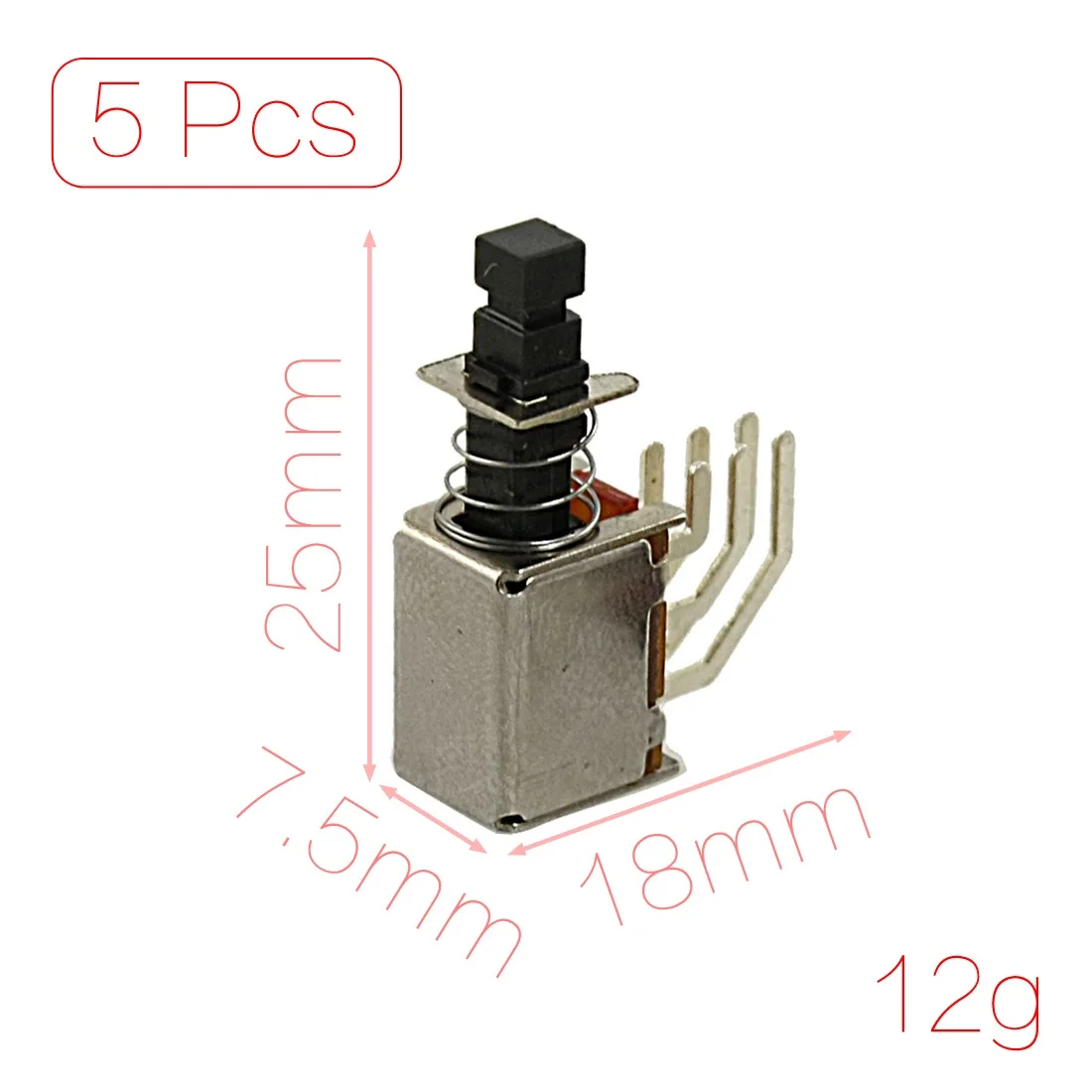

UXCELL Contact Type 5 Pcs X 6 Pin 2P2t Dpdt Momentary Pcb Push Button Switch Non Lock 2 No 2 Nc contact | momentary