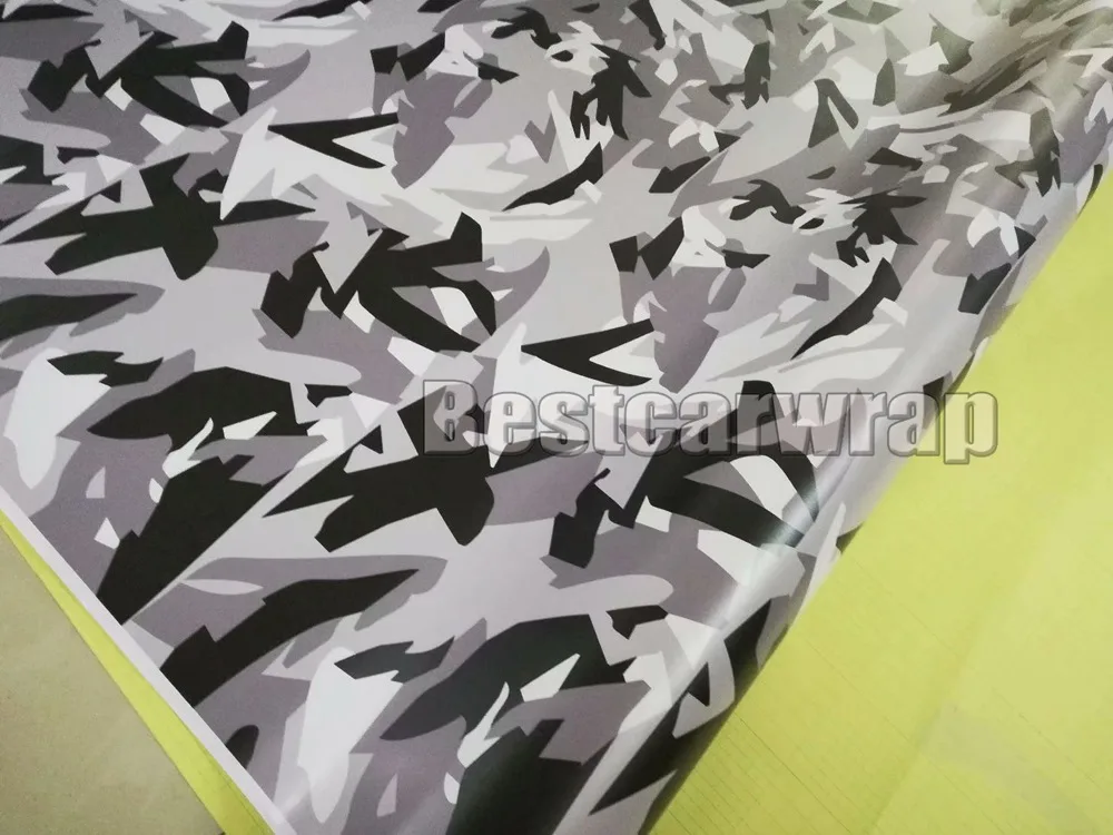 BLACK WHITE GRAY pixel camouflage vinyl car wrap style foil sticker  (1)