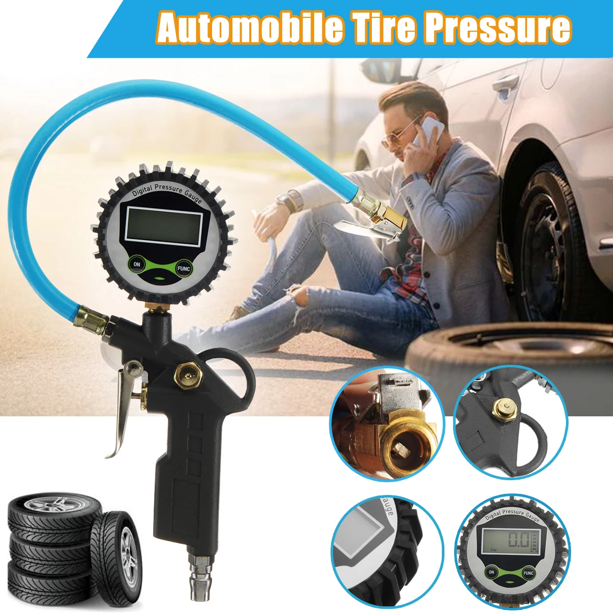 

Manometer Measuring Instruments Car Vehicle Digital Air Tire Pressure Truck LCD Inflator Gauge Dial Meter Tester
