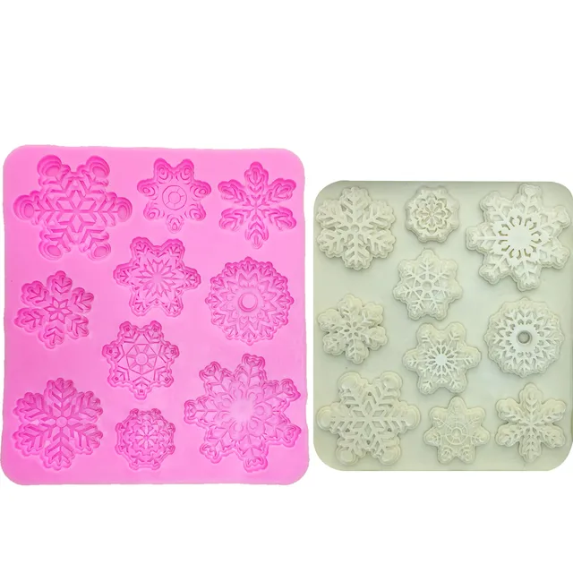 M1087 stampo In Silicone decorazione di natale fiocco di neve stampo in silicone M1087 stampo In Silicone decorazione di natale fiocco di neve stampo in silicone