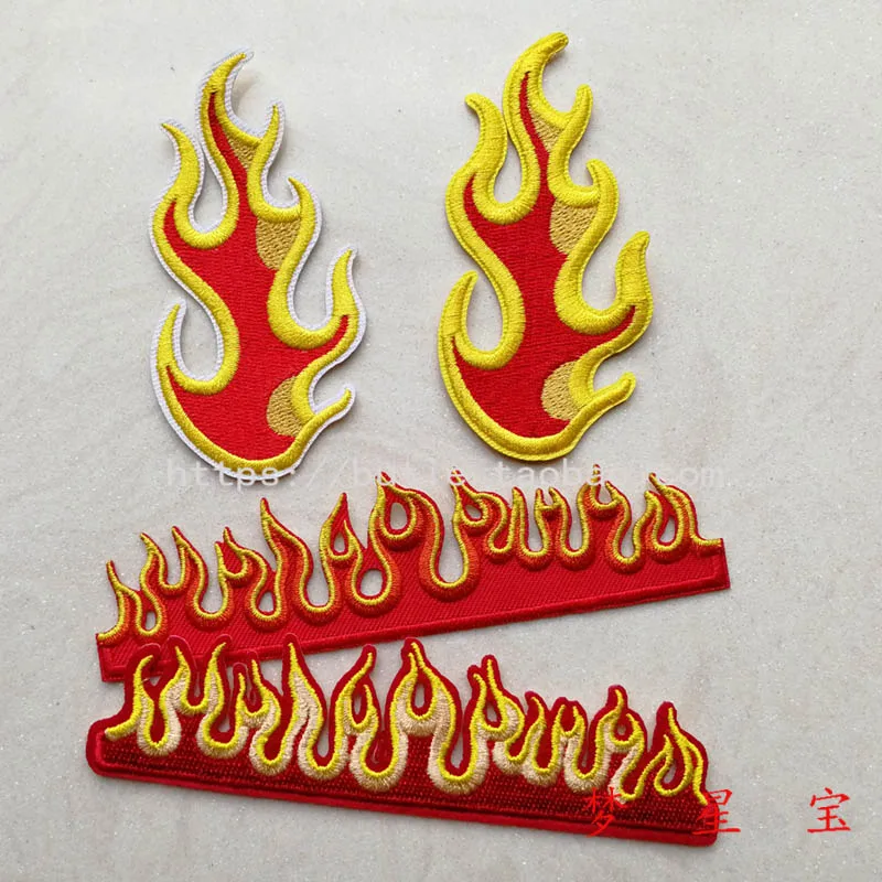 

Flaming flame embroidery, back glue cloth, shoulder badge, clothing, patch, military logo, outdoor stage logo