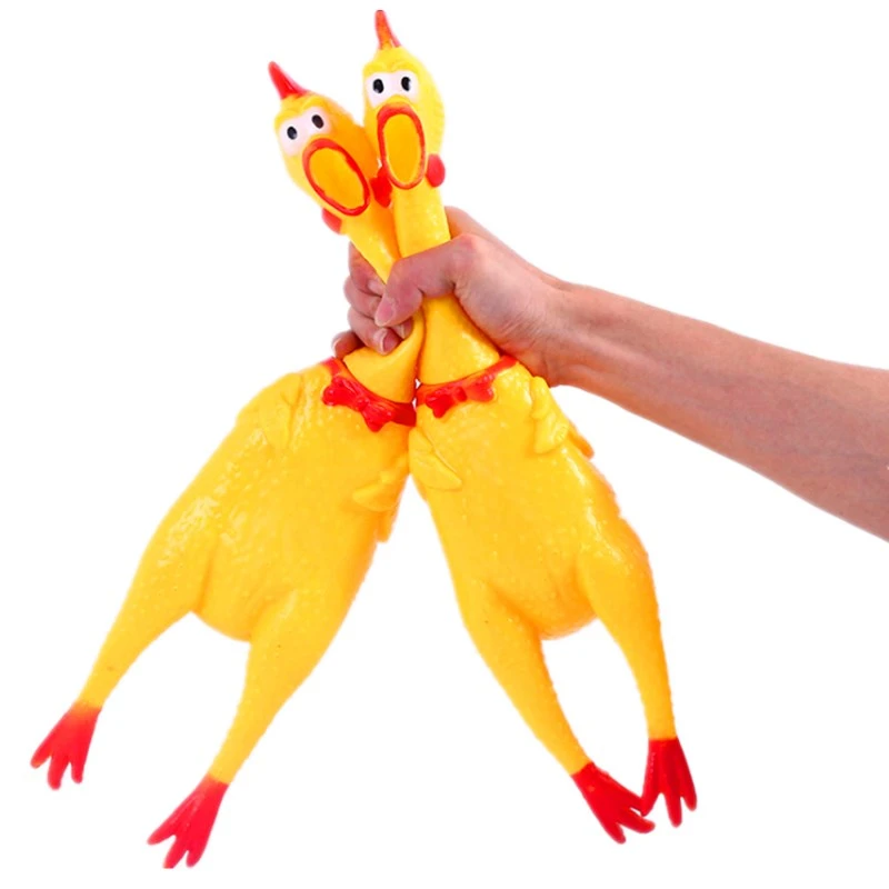 rubber chicken dog toy