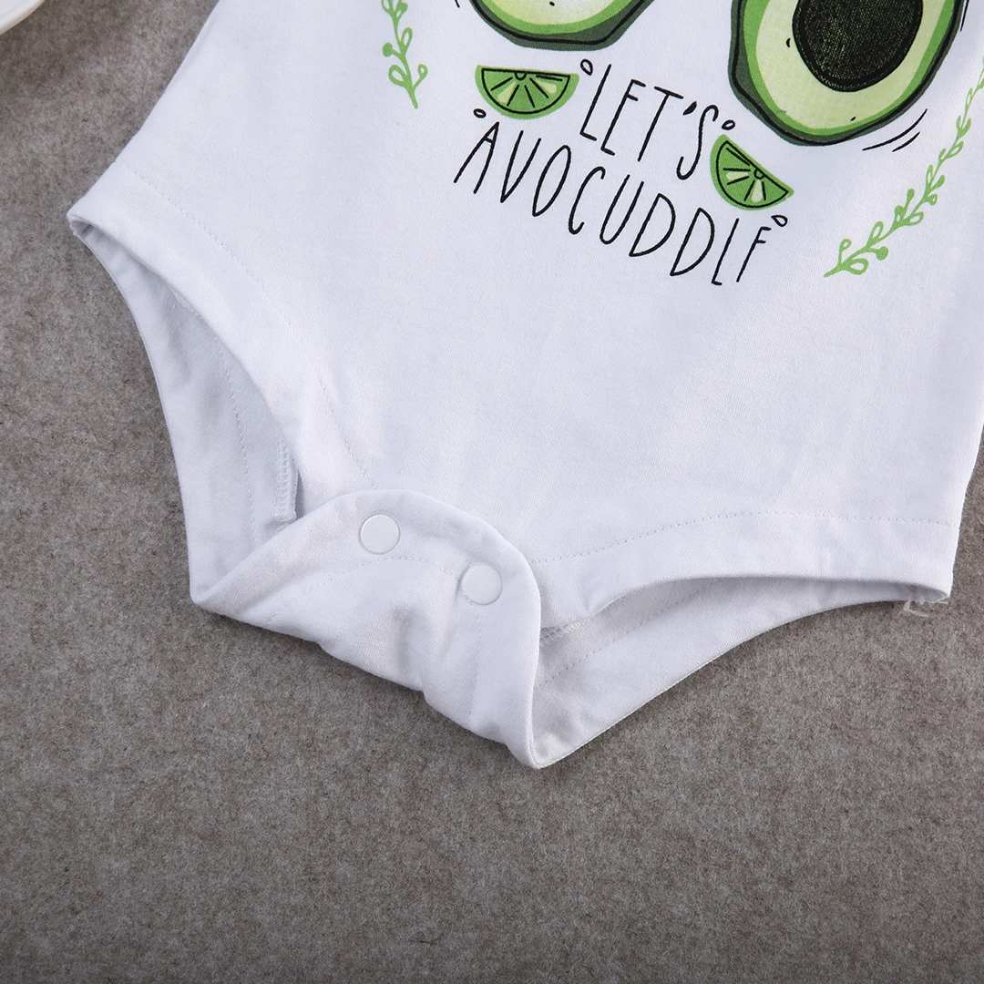 Hot Cute 0-24M Newborn Baby Clothes with Avocado Girls Boys Body Baby Romper Cotton Cartoon Jumpsuit Playsuit Summer Outfits