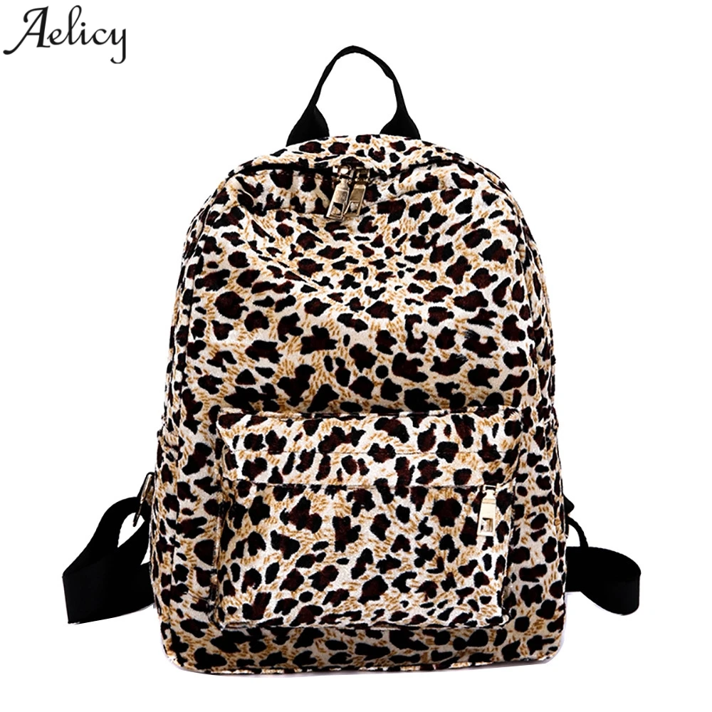 Aelicy Leopard Backpack Women Casual Outdoor Backpack Travel Versatile