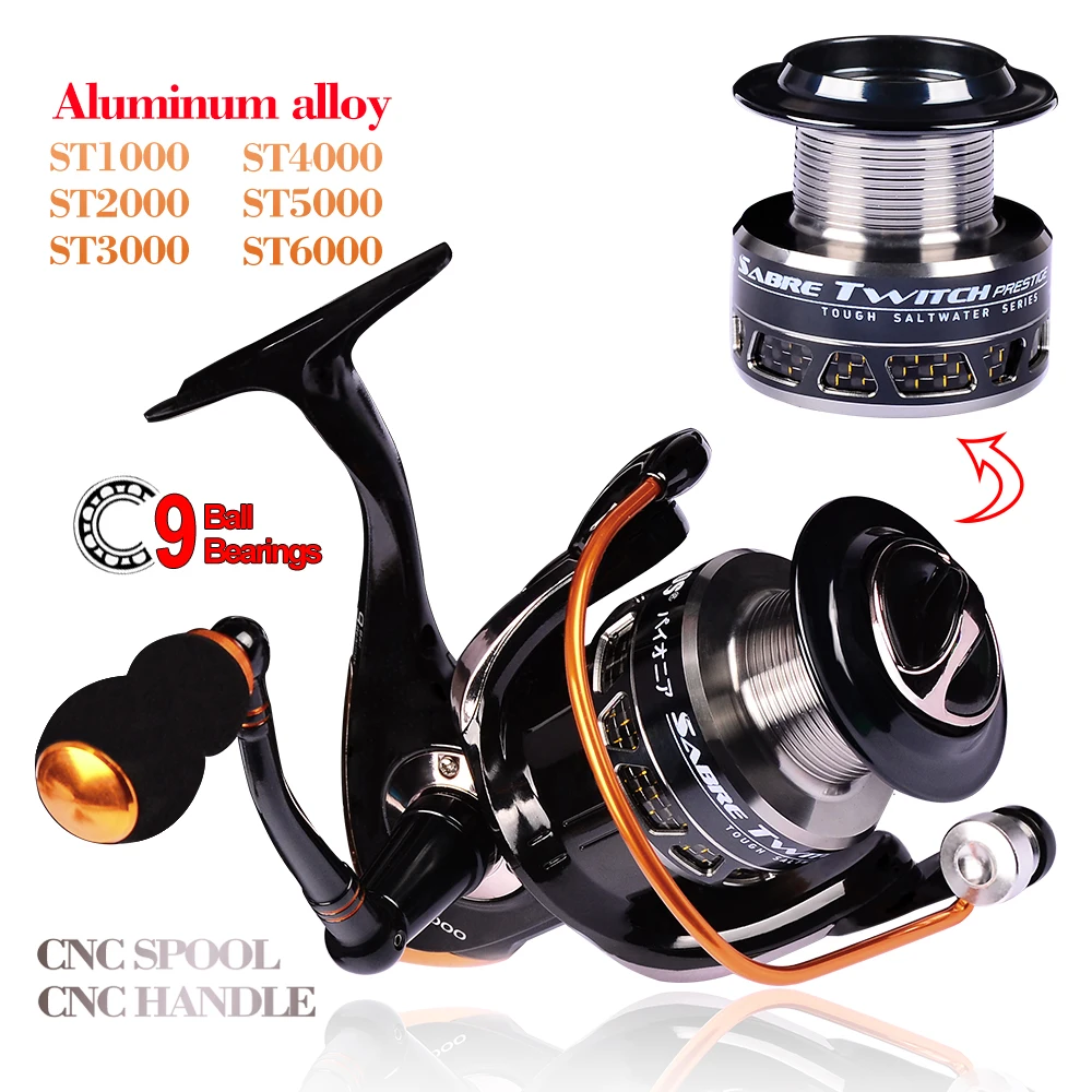 

PRO BEROS Aluminum Alloy Fishing Reel 9-19KG Max Drag Sea Boat 1000-6000 Spinning Reel 8+1BB