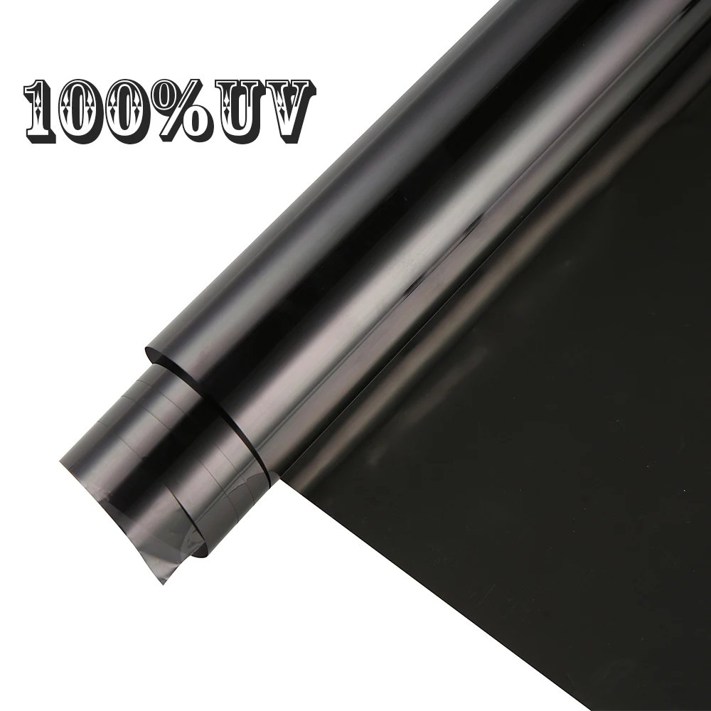 1.52*30m 100%UV Car Window Tinting Black Reflective Window Tint 15%VLT Solar Film Roll Privacy Sticker for Car Glass Home Office