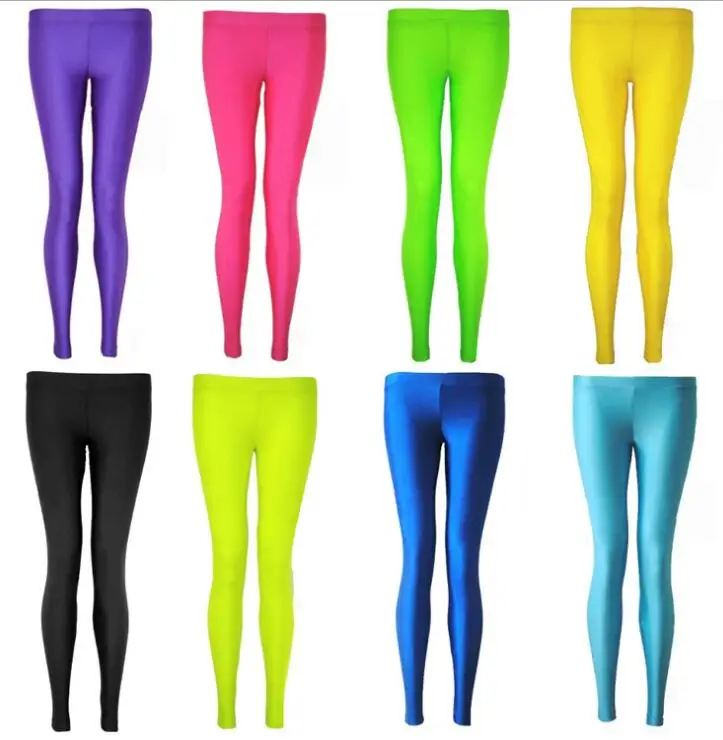 2017Women Slim spandex Leggings Solid Candy Color Neon Leggings