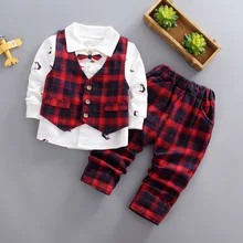 BibiCola Bebê Meninos Conjunto de Roupas Crianças Primavera Outono Manga Longa Roupas de Festa Terno Crianças Meninos Moda Cavalheiro Estilo Traje