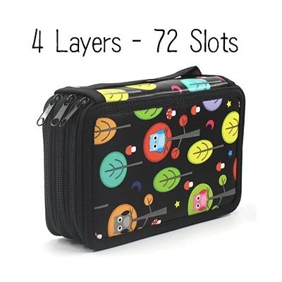 Black 4 Layers Kawaii милый чехол-карандаш для детей 2, 3, 4 слоя большой емкости Estojo Escolar школьная сумка для карандашей Potlood Tas Estuches канцелярская коробка - Цвет: Black 4 Layers