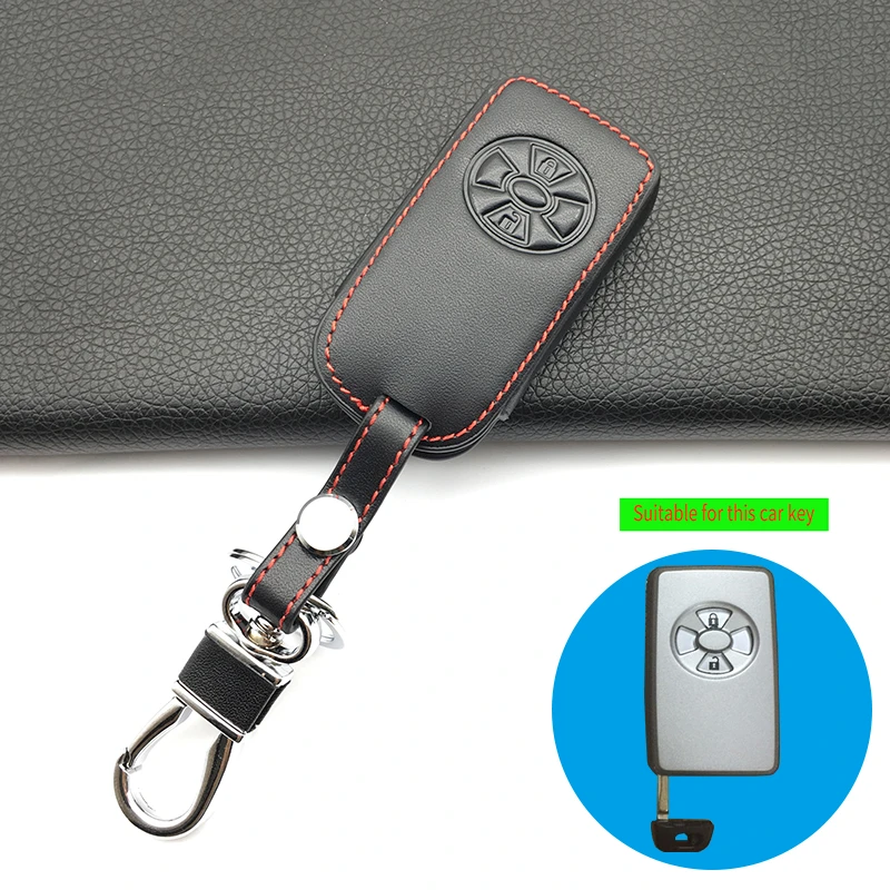 

Leather Key Case Cover Keychain 2 Buttons Smart Remote Key Shell Fob For Toyota Rav4 Yaris 2011 / For Toyota RAV4 Vitz Ractis