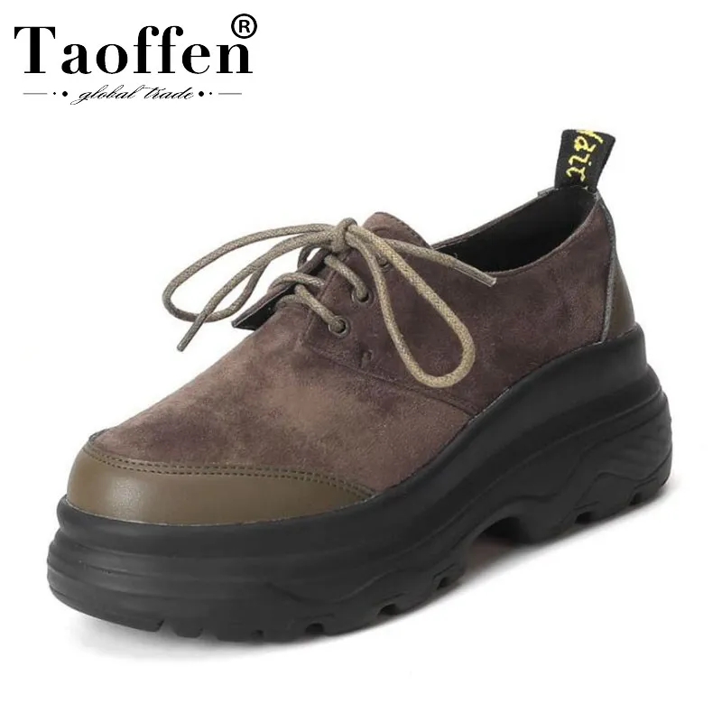 

Taoffen Young School Daily Round Toe Vulcanized Shoes Women Party Club Walk Sneakers Thick Bottom Platform Shoes Size 34-39