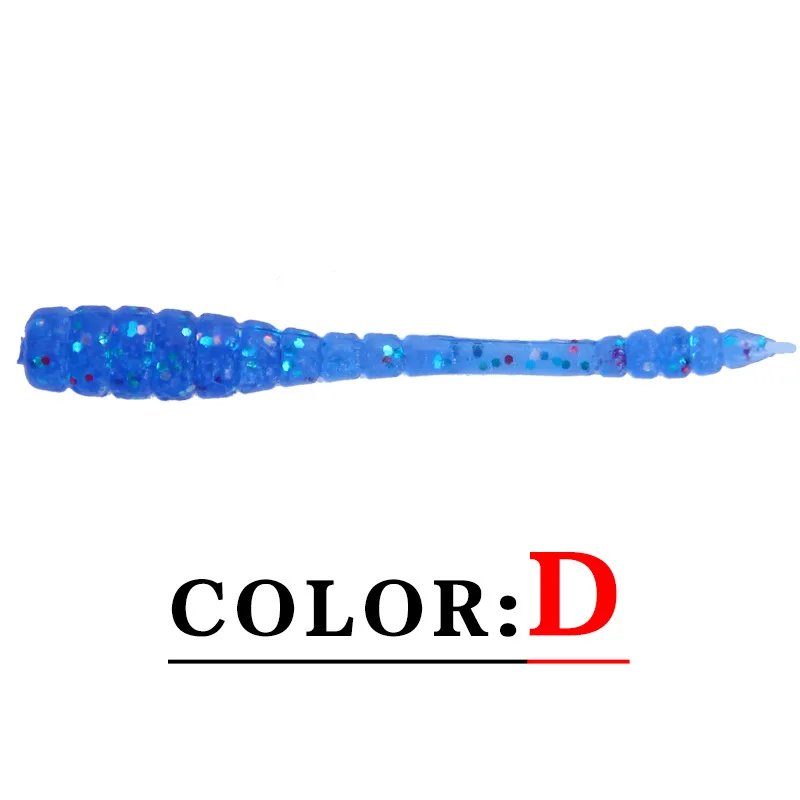 Lure Bait Soft Worm 0.4g/4.5cm Soft Lure 50/pcs Artificial Bionic Fish Bait Aphid False Worm Red Insect Fishing Gear jooyoo
