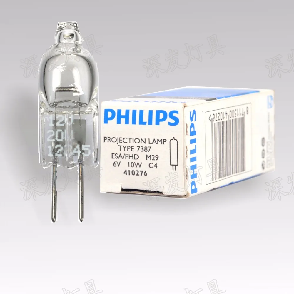 PHILIPS 7387 6V10W ESA/FHD G4 PROJECTION LAMP,PH 6V 10W M29 microscope