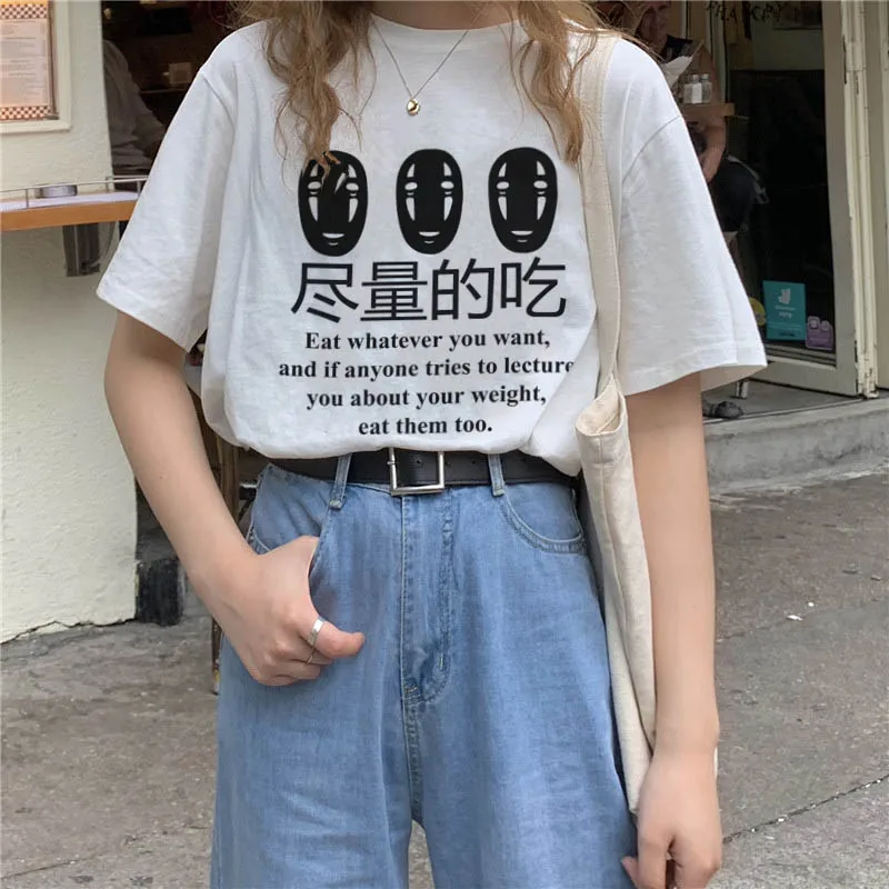 Летние кавайные модные женские топы Tumblr с забавными буквами из мультфильмов Harajuku повседневные свободные женские футболки с круглым вырезом и буквенным принтом