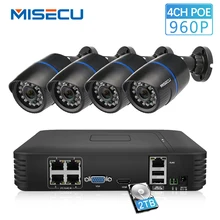 MISECU 4CH POE 1080 P NVR облако 1080 P 1 ТБ 1.3mp PoE IP 960 P Водонепроницаемый PoE Камера P2P HDMI CCTV Системы наблюдения ночного видения