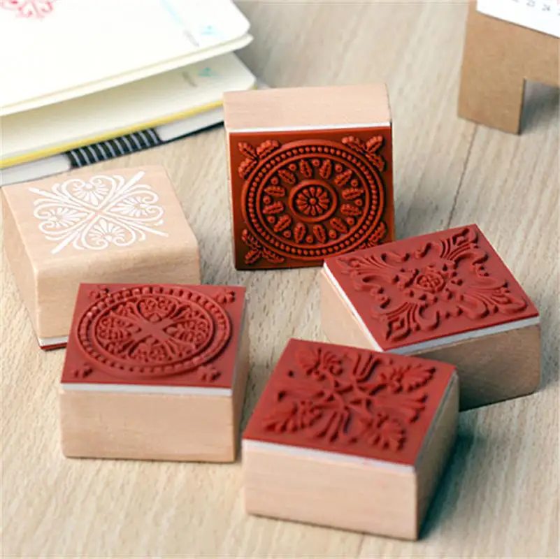 

2018 Vintage square wooden stamp for Scrapbooking Stationery DIY Craft Standard Stamp