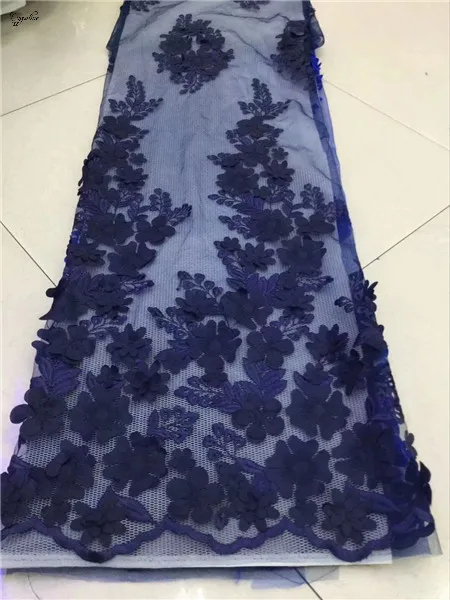 

High grade 3D flower French net lace textile elegant lady tulle mesh lace fabric for making dress PNZ408(5yards/lot)