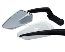 White&Black Mirror For Motorcycle Bobber Chopper Naked Bike Scooter Moped