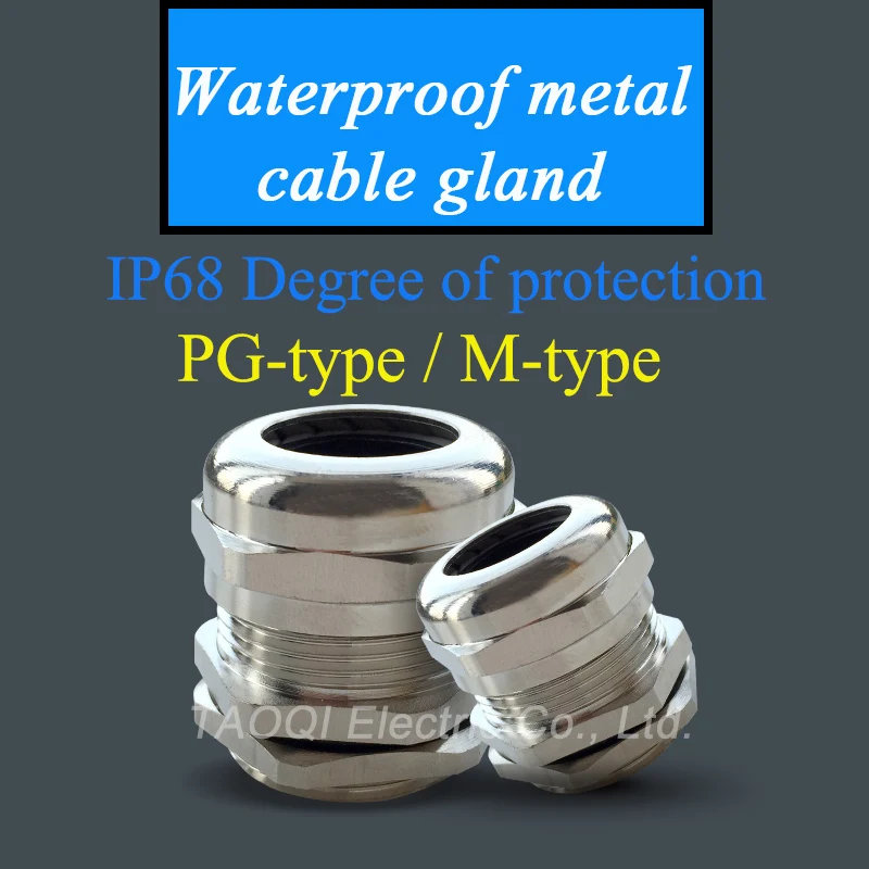 1 шт. M27* 2 никель латунный Металл IP68 Водонепроницаемые кабельные сальники соединительные провода для кабеля 13-18 мм