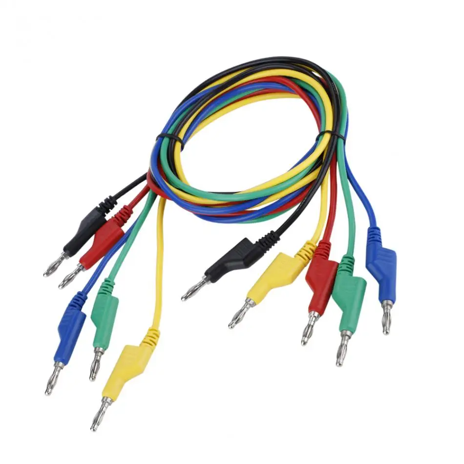 5 шт. P1036 высокое Напряжение двуглавый 1 м 4 мм Cable Banana Plug Тесты ведет для мультиметр