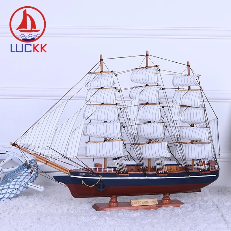 

LUCKK 70 60 CM CUTTY SARK Handmade Model Ships Creative Home Interior Wood Decoration Accessories Crafts Nautical Sailboat Decor