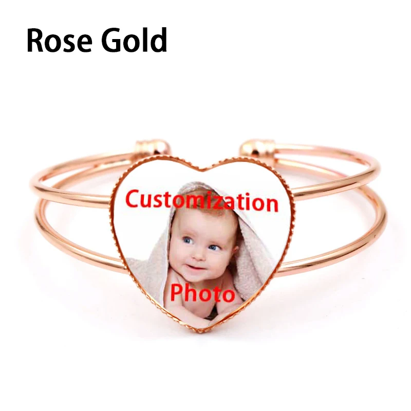 Персонализированные пользовательские браслеты на запястье сердце фото вашего ребенка мама папа и дедушка любимый один подарок для семьи ювелирные изделия
